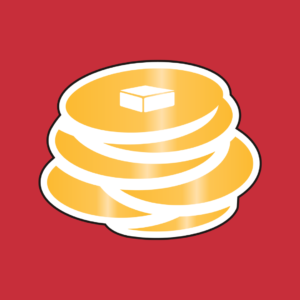 Stacked pancake and breakfast house logo emblem